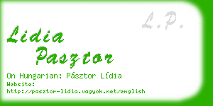 lidia pasztor business card